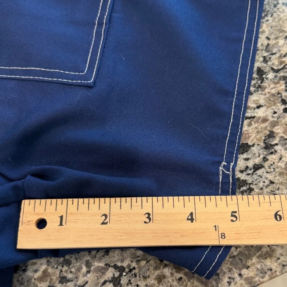 Vintage John Weitz State O Maine Pool Pants Mens 34 Navy Blue Swim Trunks Cargo